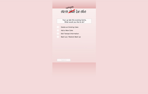 CMS for Carrie Made the Cake