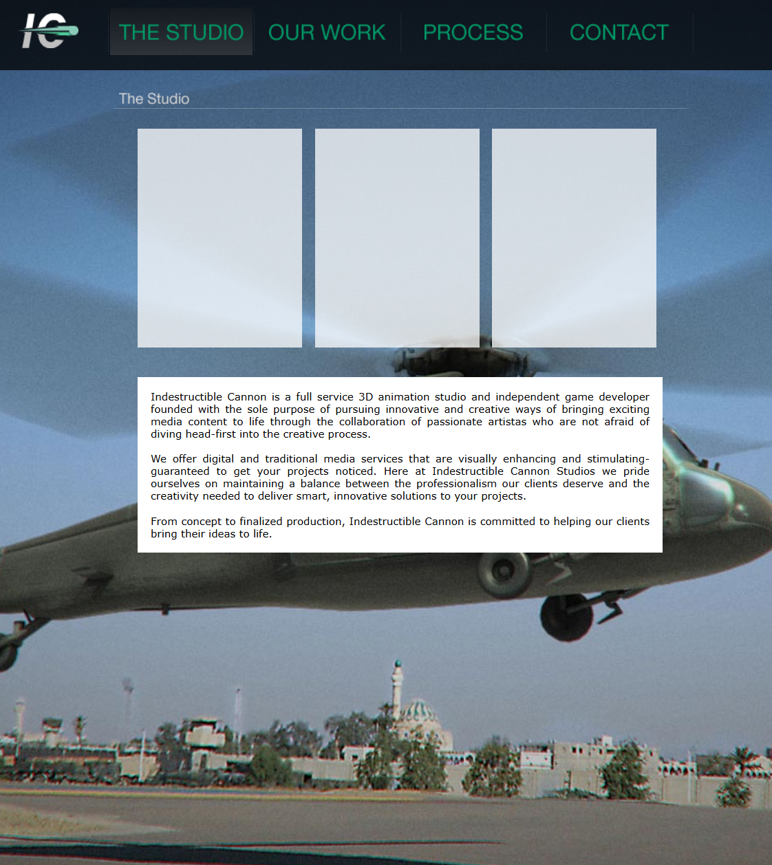 Screenshot of the Indescructible Cannon Website
