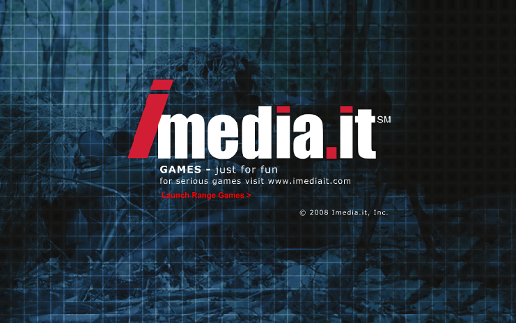 Screenshot of the Range Game Main Screen showing the company logo