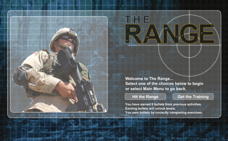 Screenshot of the Range Game Game Start Screen