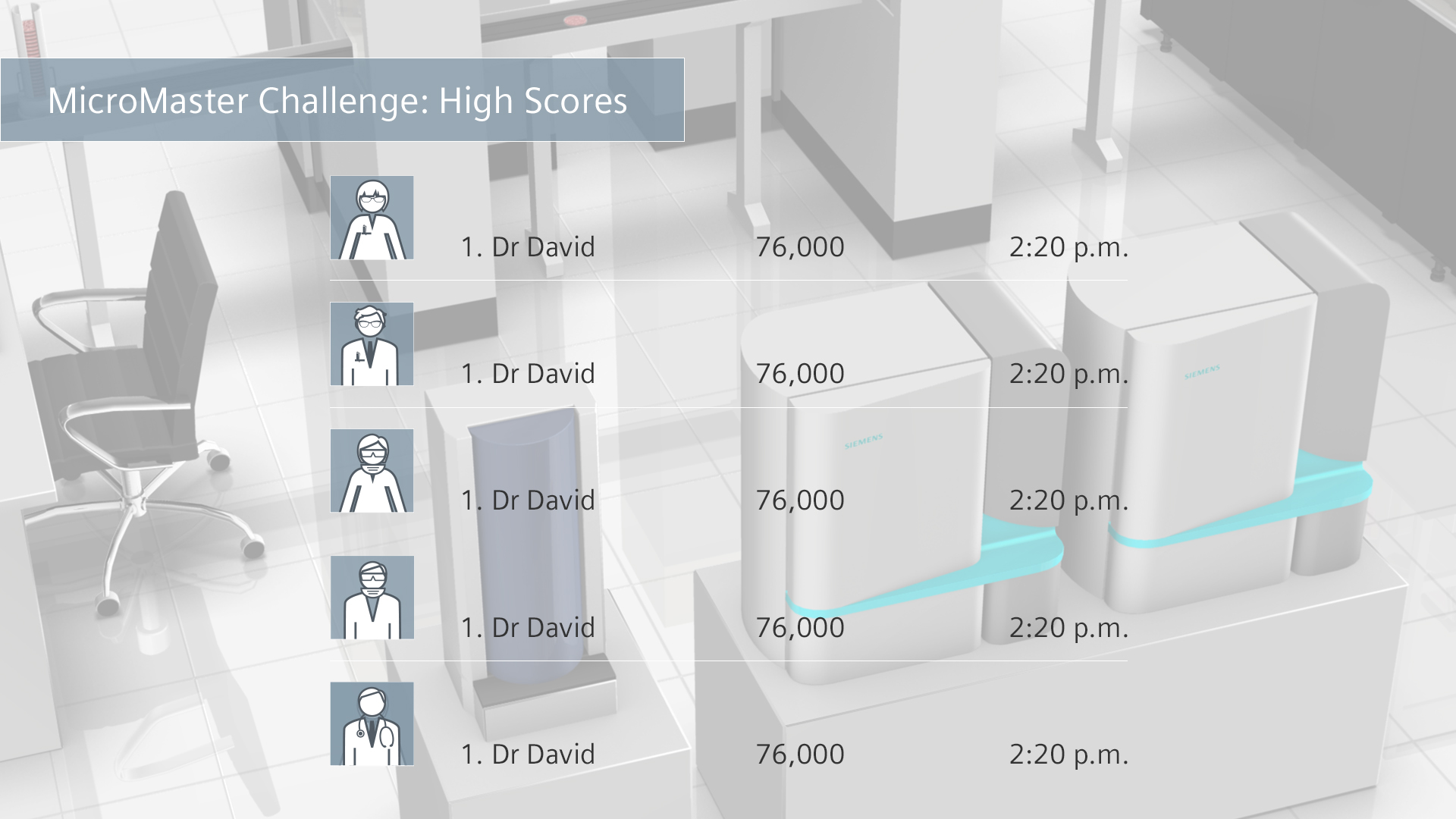 View the portfolio entry titled 'Siemens Conference Game Leader Board'