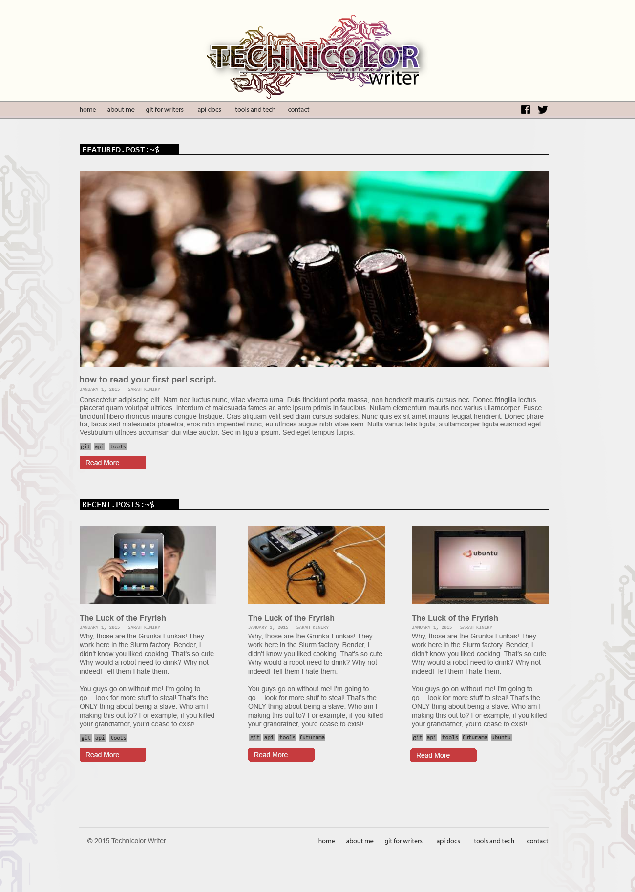 View the portfolio entry titled 'Technicolor Writer'