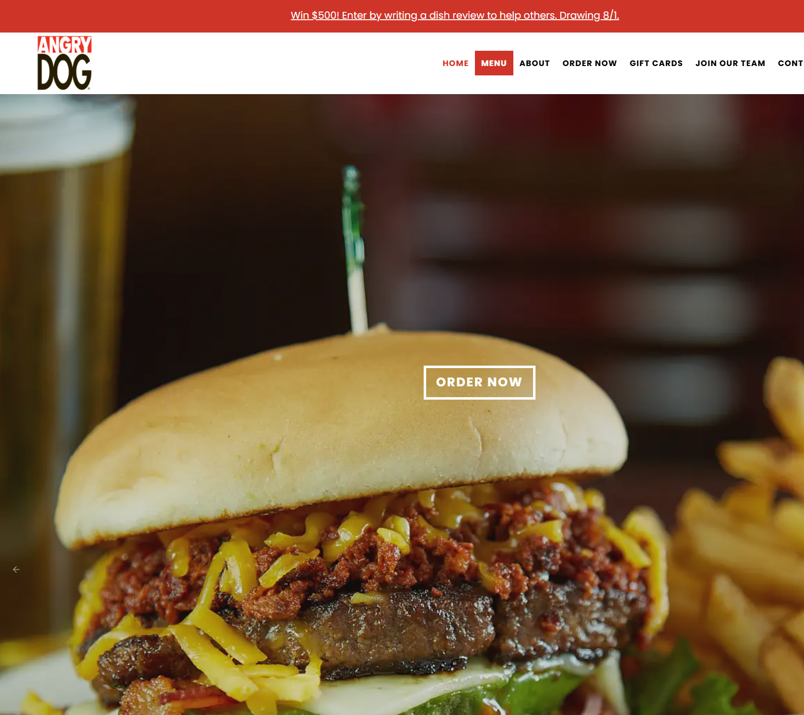 View the portfolio entry titled 'AngryDog Burgers'