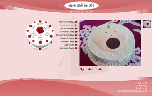 View the portfolio entry titled 'Carrie Made the Cake'