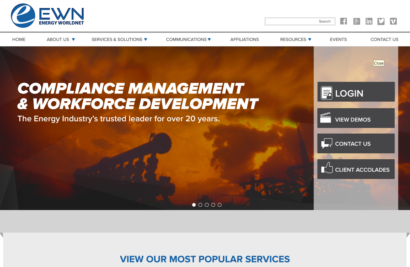 View the portfolio entry titled 'Energy WorldNet'